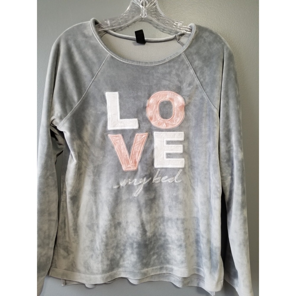 George Women's Textured Stretch‎ Microfleece 2-Piece Pajamas Set, Small, Grey - Picture 3 of 13
